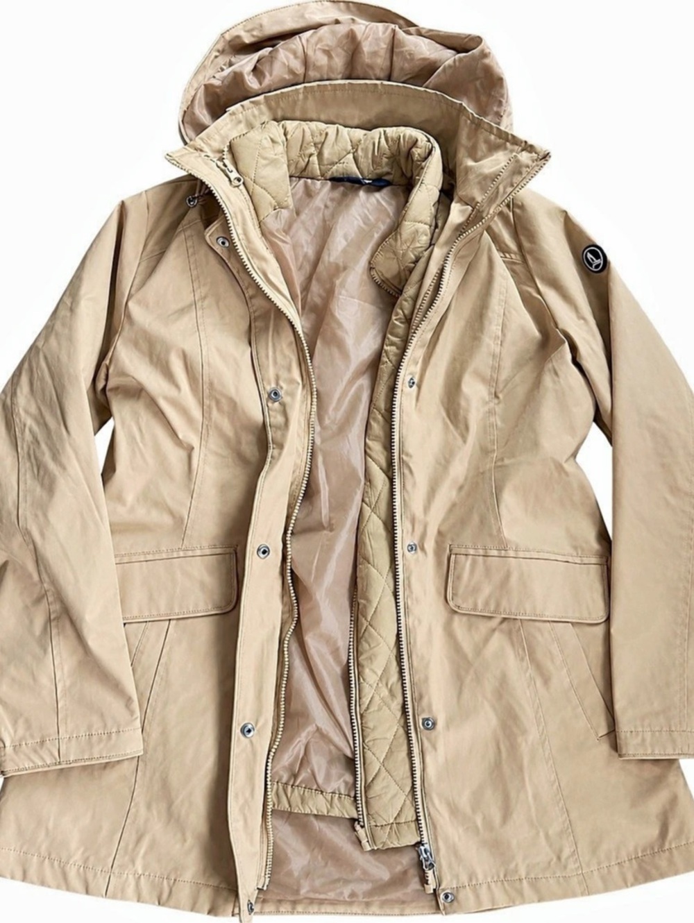 Lands' End Women'Small 3-in-1 Systems Jacket Beige Small